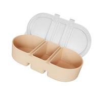 Hrtyvhin (Pack of 3) Silicone Multiple Compartment Canisters for Snackies Sauces Seasonings Closed Plan Flesh Like Cold Accepting Kitchen Outdoor Meal Travel Outdoor Meal