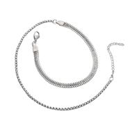 Hrtyvhin Permanent Element2 2 Steel Chain Bangle Soil Proof Jewelry for Everyday for Comrades Family Modern Contorted Plan Bangle