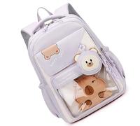 Hrtyvhin Playful Cartoon Bear Backpack Padded Lightweight Simple Organizational Compartments Unisex Ergonomic Book Bag
