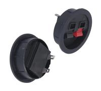 Hrtyvhin Polarity Cup Round Terminal Input Panel with Push Spring Clips Molded Housing 57 Mm Pair for Cabinet Setup Maintenance Work Connector Insert Recessed Cup Press Tab Wire Entry Board