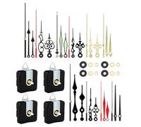 Hrtyvhin Precisions Clock Mechanism for Crafting 4Pcs Quiet Quartzs Movement with 10 Different Pairs of Hands for and Home Clock Mechanism Kits