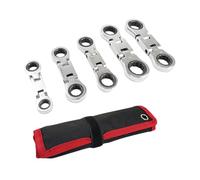Hrtyvhin Professional Double Head Ratchets Wrench Set 5Pcs 72Tooth Ergonomic Handle Alloy Steel Construction Hand Tool Ratcheting Wrench Set
