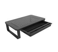 Hrtyvhin Screen Stand with Side Storage Metal Laptop Holders with Drawer Pen Holder for Computer Laptop Printer Accessories