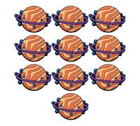 Hrtyvhin Silicone Tennis Dampener Set for Casual Play, String Bed Racket Accessory with Cartoon Space Theme Design, 10 Pack Tennis String Dampener Silicone Racket Accessory Planet Theme Practice Play