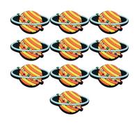 Hrtyvhin Silicone Tennis Dampener Set for Casual Play, String Bed Racket Accessory with Cartoon Space Theme Design, 10 Pack Tennis String Dampener Silicone Racket Accessory Planet Theme Practice Play