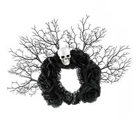 Hrtyvhin Skeleton Floral Headband With Branches Design Lightweight Hair Accessory For Halloween Cosplay Gothic Rose Skull Hairpiece