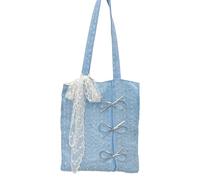 Hrtyvhin Sparkly Bows Embellished Large Capacity Shoulder Bag Practical Polyester Underarm Bags For Women Gym Travel Shopping Oversized Glittering Bowknot Bag