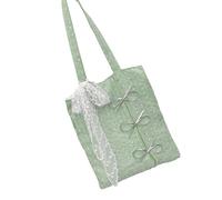 Hrtyvhin Sparkly Bows Embellished Large Capacity Shoulder Bag Practical Polyester Underarm Bags For Women Gym Travel Shopping Oversized Glittering Bowknot Bag