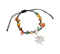 Hrtyvhin Spirals Star Beaded Irregular Turquoise Stones Inspired Jewelry Adjustable Rope Closure Star Handwoven Turquoise