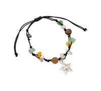 Hrtyvhin Spirals Star Beaded Irregular Turquoise Stones Inspired Jewelry Adjustable Rope Closure Star Handwoven Turquoise