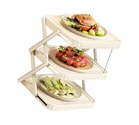 Hrtyvhin Stackable Compact Kitchen Helper Featuring 3 Platforms Great for Limited Areas and Easy Cleaning Slip Proof Food Planner, White