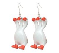 Hrtyvhin Stylish Pendant Necklace Unique Earrings Geese with Three Heads Keychain Chain Necklace Suitable for Any Occasions Lightweight Pendant Earrings
