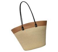 Hrtyvhin Stylish Straw Handbag With Matching Hat Spacious Interior Shoulder Bag Underarm Bag For Daily Essential And Travel Needs Beige Woven Purse