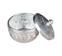 Hrtyvhin Thai Silver Pewter Bowl Design for Bubble Tea Dessert Salads and Cold Dishes Kitchen Accessory Kitchen Bowl