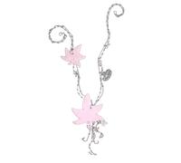 Hrtyvhin Trendy Minimalist Maple Leaves Detail Necklace Copper Resin Charm Long Neckchain Ideal for Autumn Fashion Delicate Neck Chain