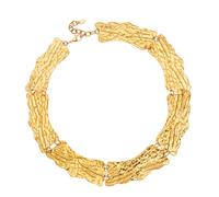 Hrtyvhin Unique Asymmetrical Chokers Necklace in Steel Composite Materials with Baroques Pearls for Daily Wear and Social Event Unisex Stratified Neck Chain
