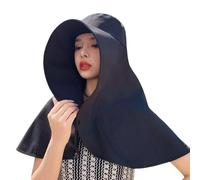 Hrtyvhin Unisex Outdoor Sun Protections Neck Flap Breathable Fisherman Hat for Hiking Fishing Windproof Design Adjustable Chin Strap Sun Hat Black