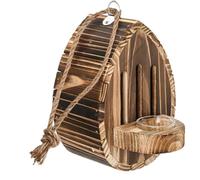 Hrtyvhin Watching House Wooden Shelter for Outdoor Gardens, Nature Decor with Rope Placement, Balcony Terrace Accent, Rest Stop, 1 Count Pollinator Corner Nature Watching Ornament Rest House