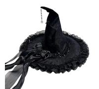 Hrtyvhin Witch Hat for Halloween Party Unique Wicked Design, Black