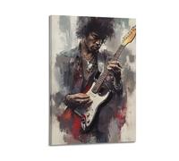 HRUERYWRBTT JIMI HENDRIX Posters Aesthetic Wall Art Canvas Vintage Poster Decorative Painting for Living Room Bed Room Decor 16x24inch(40x60cm) Frame-style