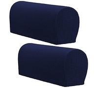 Hruile Arm Rest Covers Set Sofa Armrest Cover Chair Arm Protectors Non Slip Waterproof Furniture Stretch Armchair Slipcover Protector For Chair Sofa, 2pcs-Dark Blue