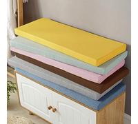 Hruile Bench Pad Cushion with Fixing Ties, 90/120/150/200/260cm Long Settee Cushion, 5cm Thick Chair Cushion Pad Seat Mat Cushion Backrest Mattress for Indoor Furniture,160x40x5cm,Pink