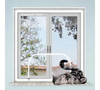 Hruile Custom Size Cat Safety Net, Tear-Proof Cat Pet Proof Window Screen Mesh, Fly Screen Insect Bug Netting for Window, Anti-Mosquito Mesh with Self-Adhesive Tape