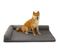 Hruile Large Dog Bed Sofa Washable Oxford Fabric Pet Crate Mattress Waterproof Flat Dog Pillow Calming Mat with Anti-Slip Bottom Soft Pet Bed for Outdoor Indoor (70x50x12cm,Gray)