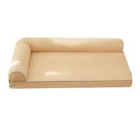 Hruile Large Dog Bed Sofa Washable Oxford Fabric Pet Crate Mattress Waterproof Flat Dog Pillow Calming Mat with Anti-Slip Bottom Soft Pet Bed for Outdoor Indoor (100x70x15cm,Khaki)