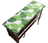 Hruile Long Bench Cushion Pad with Zipper, 2 or 3 Seater Wooden Lounger Seat Cushion, Replacement Mattress Washable Chair Mat for Dining Garden Patio Hammock,120x40cm,Leaf