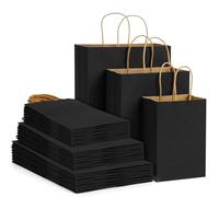 HRUISE Paper Bags with Handles 60Pcs /Set- Small + Medium + Large Thicken 130GMS Kraft Paper Gift Bags for Birthday Party,Shopping,Packaging,Merchandise,Grocery