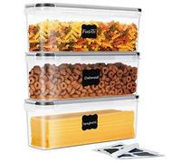HRUISE Pasta Storage Containers【3 Pcs/Set】 2.3L Rectangle Spaghetti Long Noodle Storage Box with Lids, BPA Free Plastic Kitchen Food Storage Canisters for Pasta Oatmeal