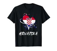 Hrvatska Heart Croatia Flag Proud Croatian Pride Roots T-Shirt