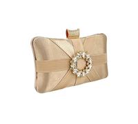 HRWLY Fabric Art Inlaid Rhinestones Clutch Purses European Evening Bag