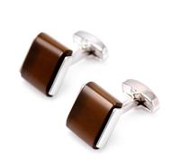 HRWLY Gemstone Opal Cufflinks Brown Men's French Shirt Business Sleeve Nails Square