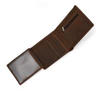 HRWLY Leather Wallet Crazy Horse Leather Men's Short Wallet Cowhide Wallet Multi-Card Wallet Coin Wallet