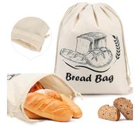 HRX Package 2 Pack Reusable TPU Lined Bread Bag, Linen Eco Bread Storage Bags, Bread Bags for Homemade Bread, 45x35cm