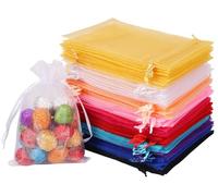 HRX Package Organza Bags, 100pcs 10x15cm Assorted 10 Color Medium Jewellery Gift Confetti Bags for Wedding Party Favour Bag Valentine Day Festival