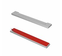 HRX STB Self-Adhesive Edge Fingerpull Door Handle - Screwless, Peel and Stick on Glass, Wood, Metal, Plastic - Sliding Doors Knob for Kitchen Fronts, Drawers & Dressers Panels - 2 Pack - Silver