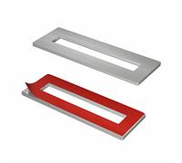 HRX STQ Sliding Aluminium Barn Door Handle, Self-Adhesive Edge for Pocket Closet Doors - Screwlesss, Peel and Stick, Complete Kit - 2 Pack - Silver