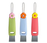 HRXFOZ 3-in-1 Cup Lid Cleaning Brush Set, 3 PCS Multifunctional Cleaning Brush with Cup Mouth, Gap, and Corner Brushes, Plastic Nylon Bristles, White and Blue, 3 Count