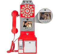 Hrxllb 32G Retro Video Audio Guest Book Wedding Phone- Creative Record Customized Video Messages GuestBook - A Personal and Convenient Way to Preserve Your Special Occasions(Red)