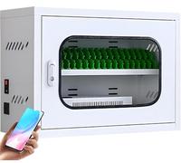 Hrxllb Mobile Charging and Storage Cart for Phones, 12/20/30/40/50/60-Slots Cell Phone Charging Station Cabinet, USB Charging Locker,Lockable Phones Organized Cabinet(20Slots)