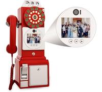 Hrxllb Video Audio Guest Book Wedding Phone, Record Customized Video Audio Messages, Video Audio Phone guestbook, Preserve Your Special Occasions,5-7 Hours Usage, 5000mAh Battery(Red)