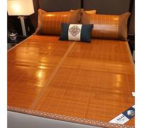 HRXQ Bamboo Summer Cooling Sleeping Mat, 6 Sizes Breathable Bamboo Cooling Sleeping Mat, Double-Sided Use Summer Mattress Topper Pad For Bedroom Double-Bed School Dormitory (Size : 195x135cm/77x53in)