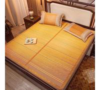 HRXQ Bamboo Summer Cooling Sleeping Mat, Foldable Breathable Smooth Bamboo Bed Mat, Double-Sided Use Summer Bedding 75″ L/77″ L/79″ L For Home Double Bed (Size : L190xW120cm/L75xW47in)