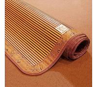 HRXQ Foldable Summer Cooling Sleeping Mat Double-Sided Carbonized Bamboo Summer Sleeping Mat, Breathable Smooth Bamboo Mattress Topper Pad For Living Room, 4 Sizes (Size : L195xW135cm/L77xW53in)