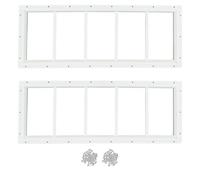 Hryan Shed Transom Window for Playhouse, Chicken Coop and Garage, Fixed Metal Tempered Glass Replacement Casement for barn house, ventanas de casa (10" x 29" 2Pack)