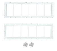 Hryan Shed Transom Window for Playhouse, Chicken Coop and Garage, Fixed Metal Tempered Glass Replacement Casement for barn house, ventanas de casa (10" x 35" 2Pack)