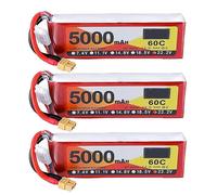 HRYHWASE 3Pcs 22.2V Lipo Battery 6S 60C 5000mAh Lipos RC Battery with XT-60 Connector for RC Car Trucks 1/8 1/10 RC Racing Drone Quadcopter